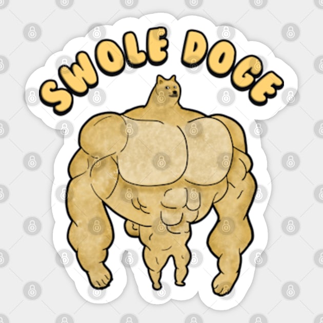 Swole Doge Meme Sticker by Barnyardy